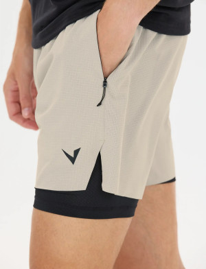Virtus Ado M 2-In-1 Ripstop Shorts - Beige - M