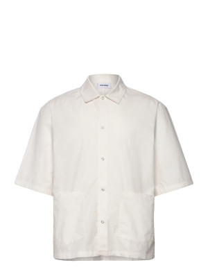 Weekday Relaxed Short Sleeve Cotton Shirt - White - L