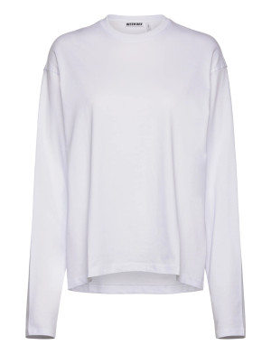 Weekday Long-Sleeved Boxy Cotton T-Shirt - White - XL