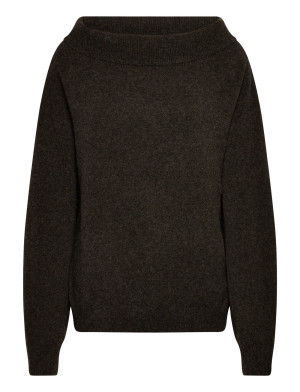 Weekday Off Shoulder Sweater - Brown - M