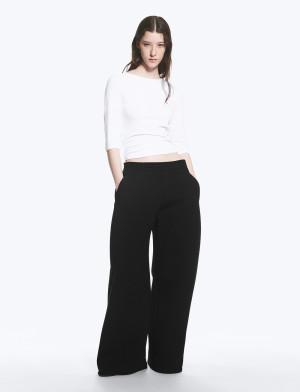 Weekday Relaxed Wide Leg Scuba Sweatpants - Black - XL