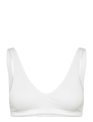 Weekday Plunge Rib Soft Bra - White - M