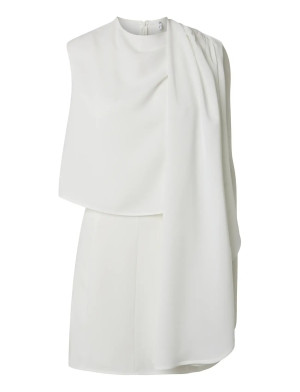 Yasrosetta Short Cape Dress - D2D   34 White 34