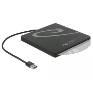 Delock Gehäuse f. 5.25 Slot-in Slim SATA Laufwerke 9,5 / 12,7 mm USB A, schwarz