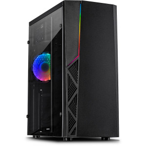 Inter-Tech B-02 RGB mit Sichtfenster Midi Tower ohne Netzteil schwarz