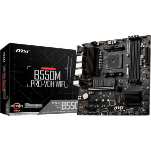 MSI B550M PRO-VDH WIFI AMD B550 So.AM4 Dual Channel DDR4 mATX Retail