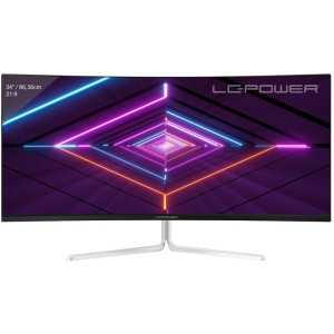 34" (86,36cm) LC-Power Gaming LC-M34-UWQHD-100-C-V3 weiss 3440x1440 1x DisplayPort 1.2 / 1x HDMI 2.0 / 2xHDMI 1.4