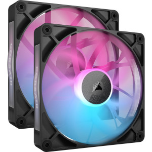 Corsair iCUE LINK RX140 RGB Starter Kit, 2er-Pack 140x140x25mm 300-1700 U/min 10-36 dB(A) schwarz