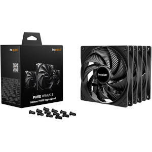 be quiet! Pure Wings 3 PWM high-speed 3er-Pack 140x140x25mm 1800 U/min 30.5 dB(A) schwarz