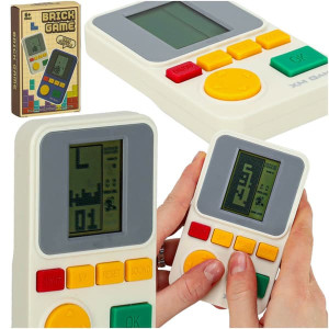 Elektroninen retro arcade-konsoli palikkapeli taskukoossa valkoinen 6+ CE