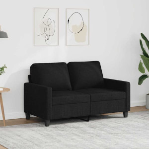 vidaXL 2-istuttava sohva, musta, 120 cm, kankaalla verhoiltu