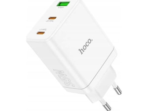 Hoco HOCO verkkovirtalaturi 2 x Type C + USB A PD QC3.0 3A 35W N33 valkoinen