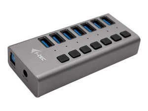 i-tec U3CHARGEHUB7, Sisätila, AC, 1 m, Harmaa