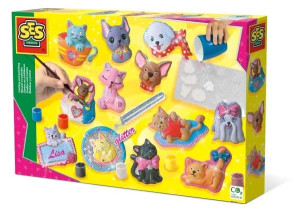 SES Creative Casting &amp; Painting- Cats &amp; Dogs, Lasten valu- ja maalaussetti, 5 vuotta, monivärinen
