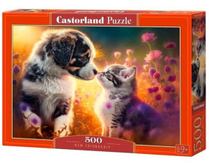 Castorland Puzzle 500 palaa Koira kissa uusi ystävä?