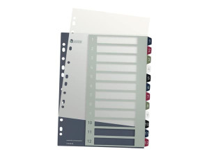 Leitz Style tulostettava rekisteri, PP, A4+, Numeroitu välilehtihakemisto, Polypropeeni (PP), Monivärinen, Muotokuva, A4 Maxi, 245 mm