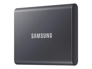 Samsung T7 MU-PC1T0T - SSD - salattu - 1 TB - ulkoinen (kannettava) - USB 3.2 Gen 2 (USB-C-liitin) - 256-bittinen AES - titaaninharmaa