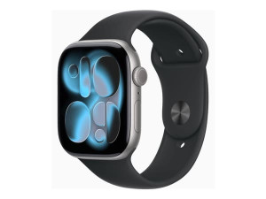 Apple Watch Series 11 GPS 46mm Space Grey Aluminium Case with Black Sport Band - S/M
