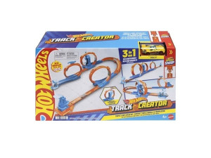 Hot Wheels Track Builder Track Creator Triple Loop -pakkaus ja 1:64-mittakaavan leluauto, radanrakennuspakkaus, Ajoneuvo ja ratasetti, 4 vuosi/vuos...