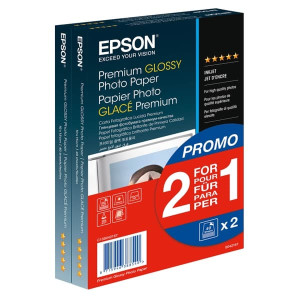Epson 10x15 Premium Glossy Photo Paper (2 for 1), 10x15com 255g/m², 80 Sheets total