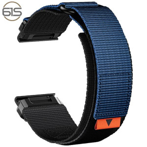 26 mm:n nailoninen ranneke Garmin Fenix 8/7X Pro/5X/6X -kelloille Blue