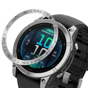Ruostumattomasta teräksestä valmistettu sormus Garmin Fenix 8:lle Silver 47MM