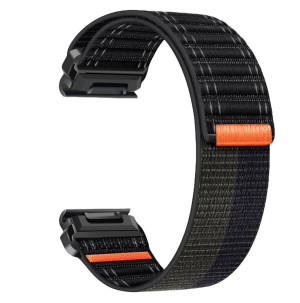Nailoninen ranneke Garmin Fenix 8/567X/pro/Epix 935/965 -kelloille Black+Grey 22 mm