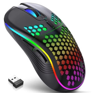 2.4G Langaton Lataus Hehkuva Hiiri - Säädettävä DPI, Ergonominen Muotoilu, Yhteensopiva Windows & MAC Black