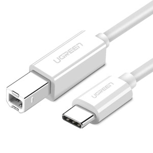 Ugreen USB-C - USB-B 2.0 tulostinkaapeli 1,5 m - Valkoinen