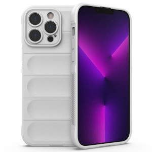 Apple Pehmeä kahva muotoiltu kuori iPhone 14 Pro - Valkoinen