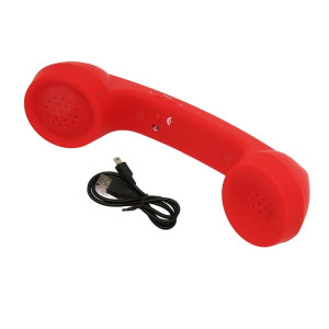 Bluetooth-puhelinluuri, retro, säteilysuojattu, ladattava, langaton matkapuhelinluuri, punainen