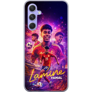 Yhteensopiva Puhelinkuori Samsung Galaxy A54 Lamine Yamal jalkapallo juliste Espanjan maajoukkueen paidassa nopeatempoisella toiminnalla, värikäs urh