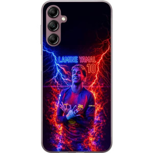 Yhteensopiva Puhelinkuori Samsung Galaxy A14 5G Dynaaminen urheilusuunnittelu Lamine Yamalin kanssa neonvärisessä energiaympäristössä