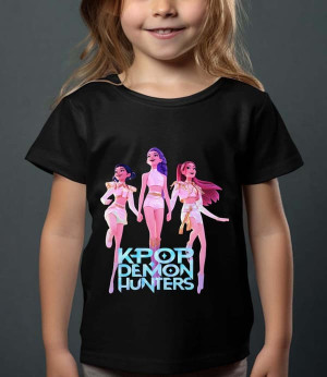 Huntrix Kpop Demon Hunters Lasten T-Paita - Dancing - Musta - 100% Puuvilla - Unisex