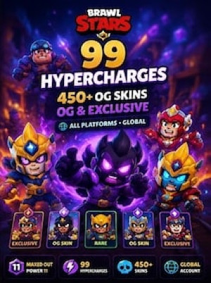 Brawl Stars Account | 99 HYPERCHARGE +450 SKIN OG EXCLUSIVE (All Platforms) - Supercell Account - GLOBAL