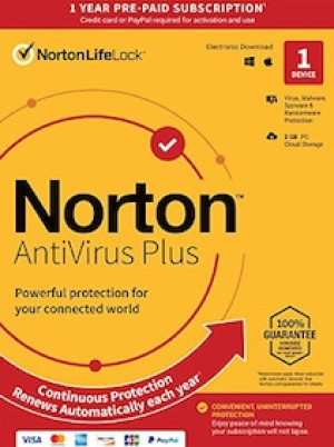 Norton AntiVirus Plus PC, Mac 1 Device 1 Year - NortonLifeLock Key - EUROPE