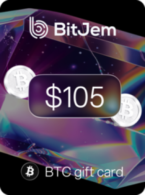 BitJem Crypto Gift Card Bitcoin 105 USD - BitJem Key