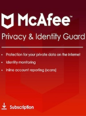 McAfee Privacy & Identity Guard (PC) (1 Device, 1 Year) - McAfee Key - GLOBAL
