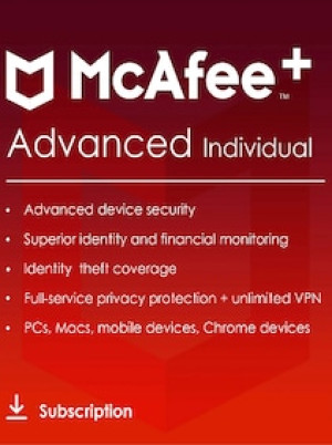 McAfee+ | Advanced (PC, Android, IOS) (Individual, 1 Year) - McAfee Key - GLOBAL