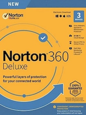Norton 360 Deluxe - (3 Devices, 1 Year) - NortonLifeLock Key EUROPE