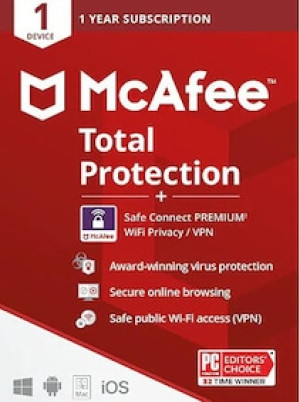 McAfee Total Protection Plus VPN 1 Device 1 Year - McAfee Key - GLOBAL
