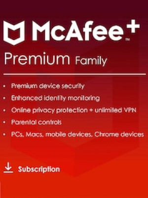 McAfee+ | Premium (PC, Android, IOS) (Family, 1 Year) - McAfee Key - GLOBAL