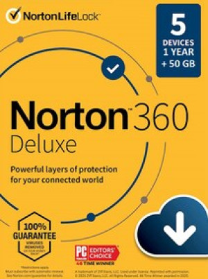 Norton 360 Deluxe + 50 GB Cloud Storage - (5 Devices, 15 Months) - NortonLifeLock Key GLOBAL