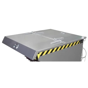 eurokraft pro Tampa articulada para recipiente basculante para cargas pesadas , com capacidade 0,9 m³, galvanizada, Tampa articulada para recipiente