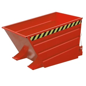 eurokraft pro Kippbehälter, niedrige Schüttkante, Volumen 0,8 m³, feuerrot
