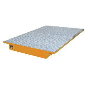 eurokraft pro Cuba para suspensão em estante , com grade galvanizada, CxL 1750 x 1250 / 915 mm, pintada a laranja, Cuba para suspensão em estante, com