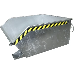 eurokraft pro Recipiente basculante, forma de construção baixa (E) , capacidade 0,75 m³, galvanizado a fogo, Recipiente basculante, forma de