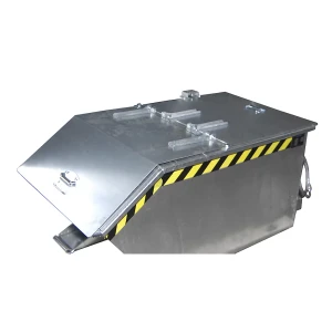 eurokraft pro Tampa articulada , capacidade do recipiente 0,3 m³, galvanizado, Tampa articulada, capacidade do recipiente 0,3 m³, galvanizado.