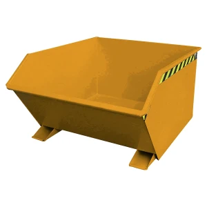 eurokraft pro Recipiente basculante, forma de construção baixa (E) , capacidade 1,0 m³, amarelo alaranjado, Recipiente basculante, forma de construção