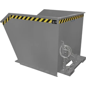 eurokraft pro Recipiente basculante, forma de construção baixa (E) , capacidade 1,5 m³, cinzento rato, Recipiente basculante, forma de construção